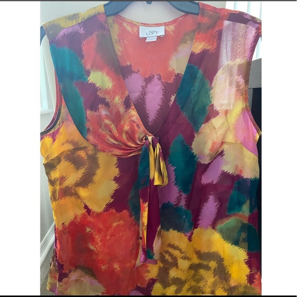 Ann Taylor LOFT sleeveless blouse Size L - Picture 3 of 11